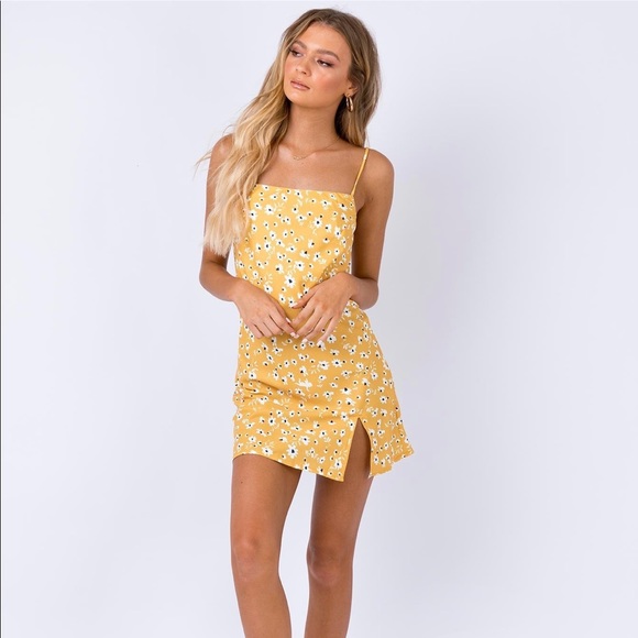 Princess Polly Dresses & Skirts - Princess Polly Dawson Mini Dress Mustard Size 2